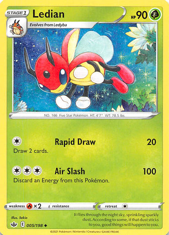 Ledian (005/198) [Sword & Shield: Chilling Reign] Reverse Holofoil