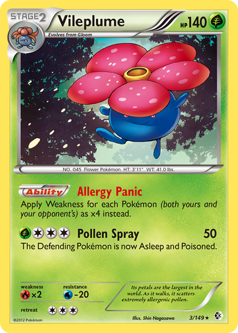 Vileplume (3/149) [Black & White: Boundaries Crossed] Reverse Holofoil