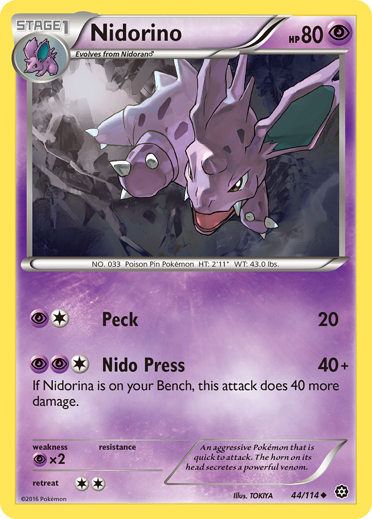 Nidorino (44/114) [XY: Steam Siege] Reverse Holofoil