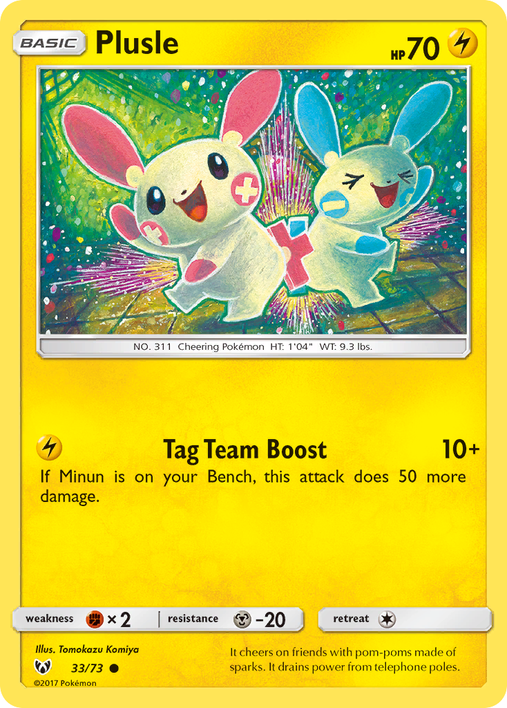 Plusle (33/73) [Sun & Moon: Shining Legends] Reverse Holofoil
