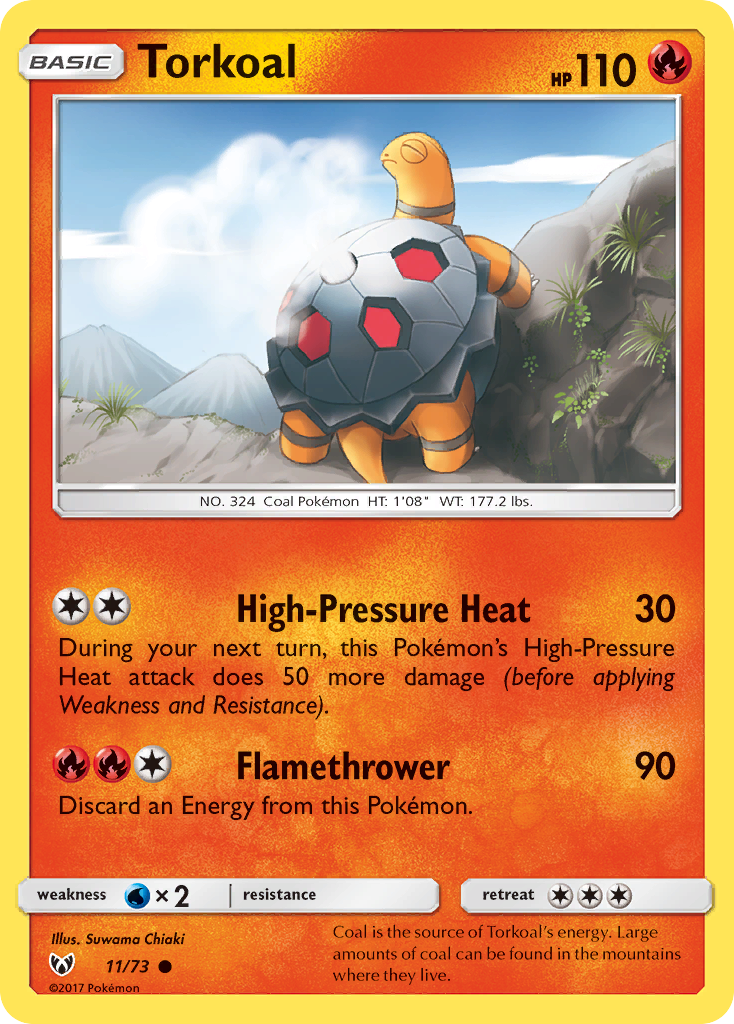 Torkoal (11/73) [Sun & Moon: Shining Legends] Reverse Holofoil