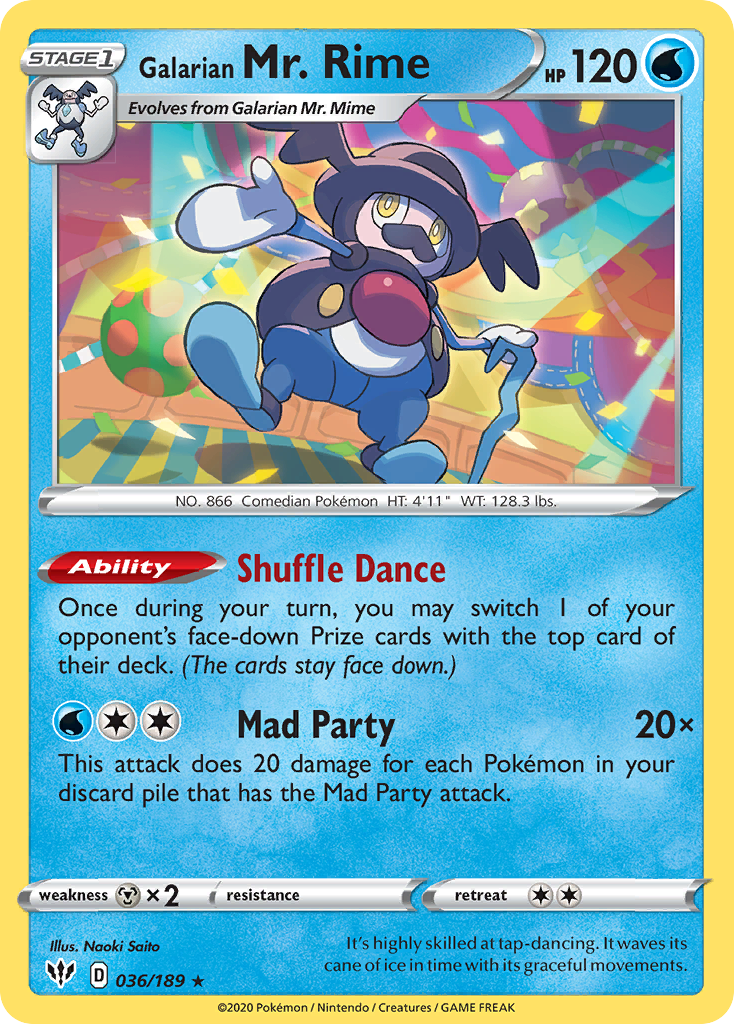 Galarian Mr. Rime (036/189) [Sword & Shield: Darkness Ablaze] Reverse Holofoil
