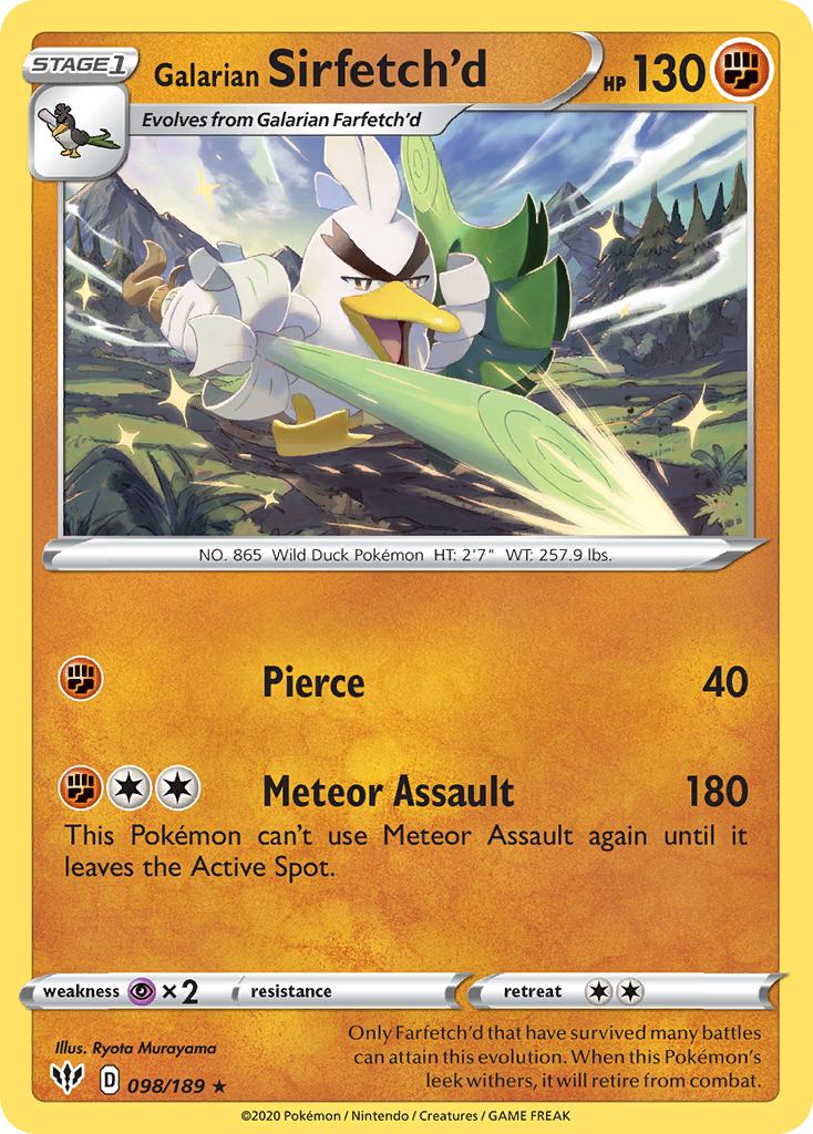 Galarian Sirfetch'd (098/189) [Sword & Shield: Darkness Ablaze] Reverse Holofoil