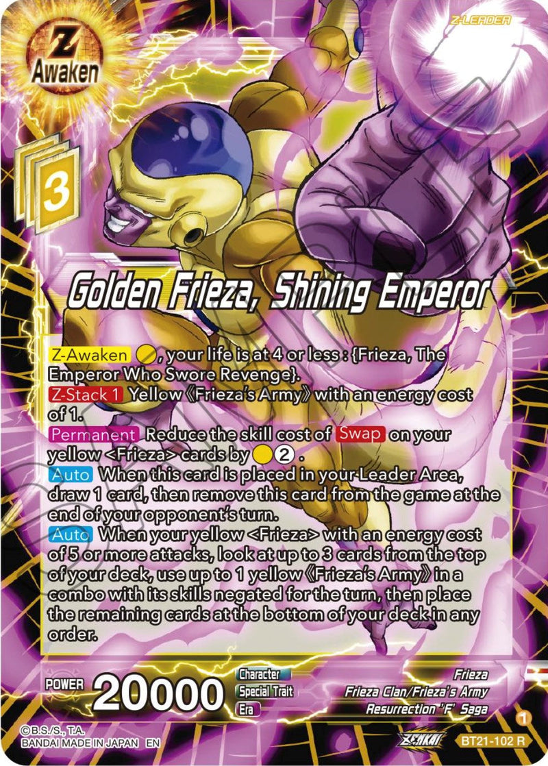 Golden Frieza, Shining Emperor (BT21-102) [Wild Resurgence] Parallel Foil