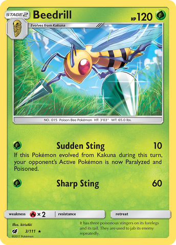 Beedrill (3/111) [Sun & Moon: Crimson Invasion] Reverse Holofoil