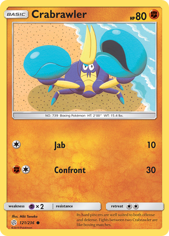 Crabrawler (121/236) [Sun & Moon: Cosmic Eclipse] Reverse Holofoil