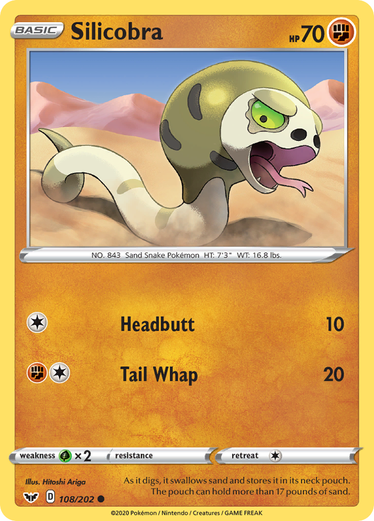 Silicobra (108/202) [Sword & Shield: Base Set] Reverse Holofoil