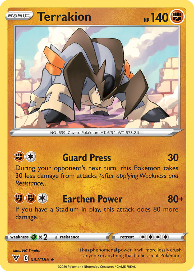 Terrakion (092/185) [Sword & Shield: Vivid Voltage] Reverse Holofoil