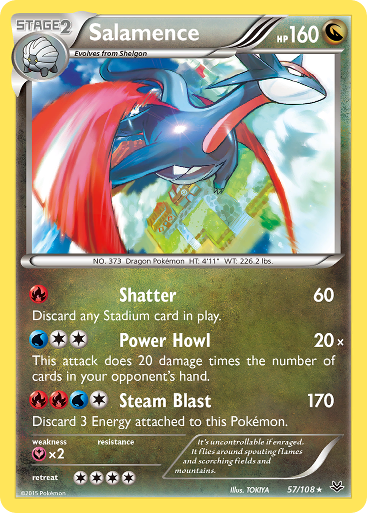 Salamence (57/108) [XY: Roaring Skies] Reverse Holofoil