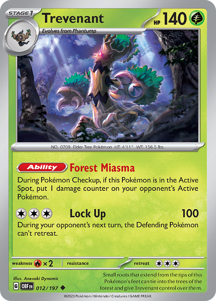 Trevenant (012/197) [Scarlet & Violet: Obsidian Flames] Reverse Holofoil