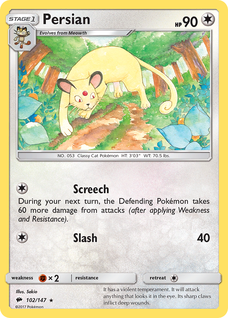 Persian (102/147) [Sun & Moon: Burning Shadows] Reverse Holofoil