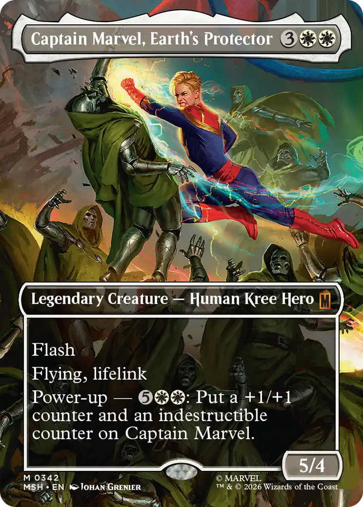 Captain Marvel, Earth's Protector (Borderless) (0342) [Marvel Super Heroes] Foil