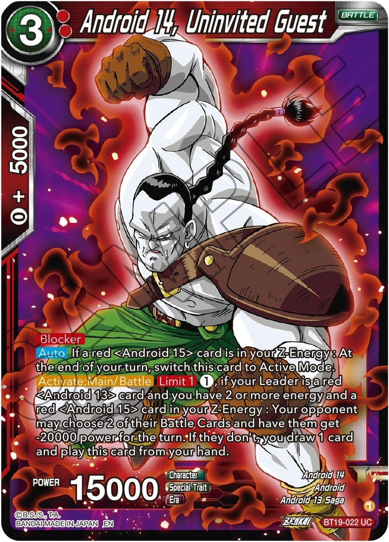 Android 14, Uninvited Guest (BT19-022) [Fighter's Ambition] Parallel Foil