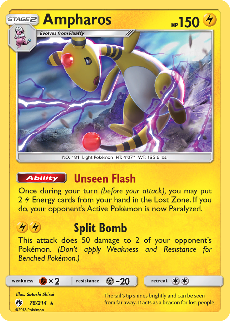 Ampharos (78/214) [Sun & Moon: Lost Thunder] Reverse Holofoil