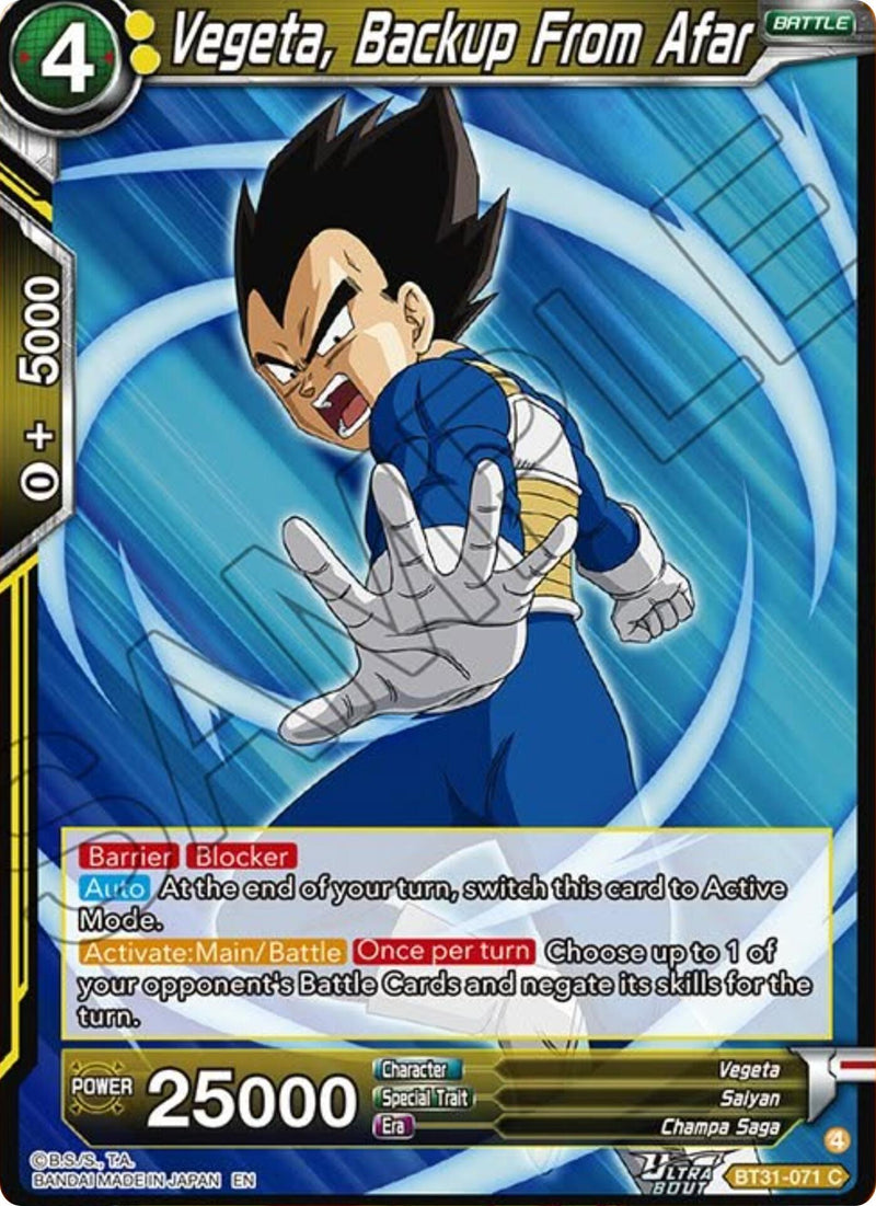 Vegeta, Backup From Afar (BT31-071) [Impact Beyond Dimensions] Parallel Foil