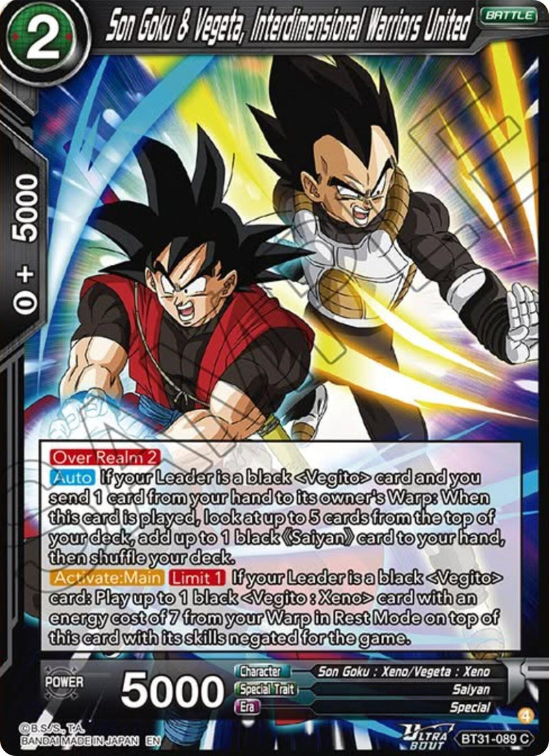 Son Goku & Vegeta, Interdimensional Warriors United (BT31-089) [Impact Beyond Dimensions] Parallel Foil