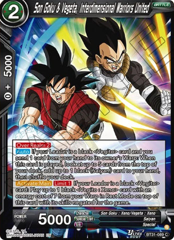 Son Goku & Vegeta, Interdimensional Warriors United (BT31-089) [Impact Beyond Dimensions] Parallel Foil