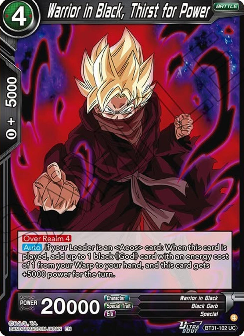 Warrior in Black, Thirst for Power (BT31-102) [Impact Beyond Dimensions] Parallel Foil