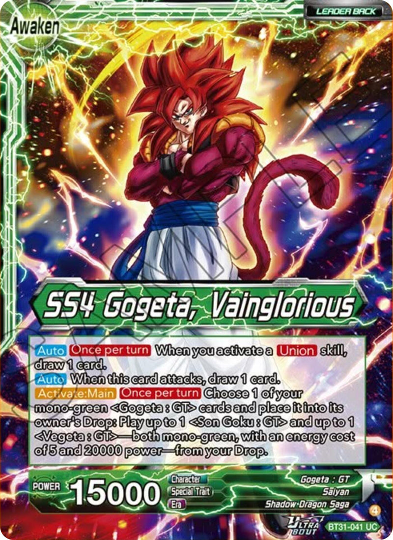 SS4 Son Goku & SS4 Vegeta // SS4 Gogeta, Vainglorious (BT31-041) [Impact Beyond Dimensions] Parallel Foil
