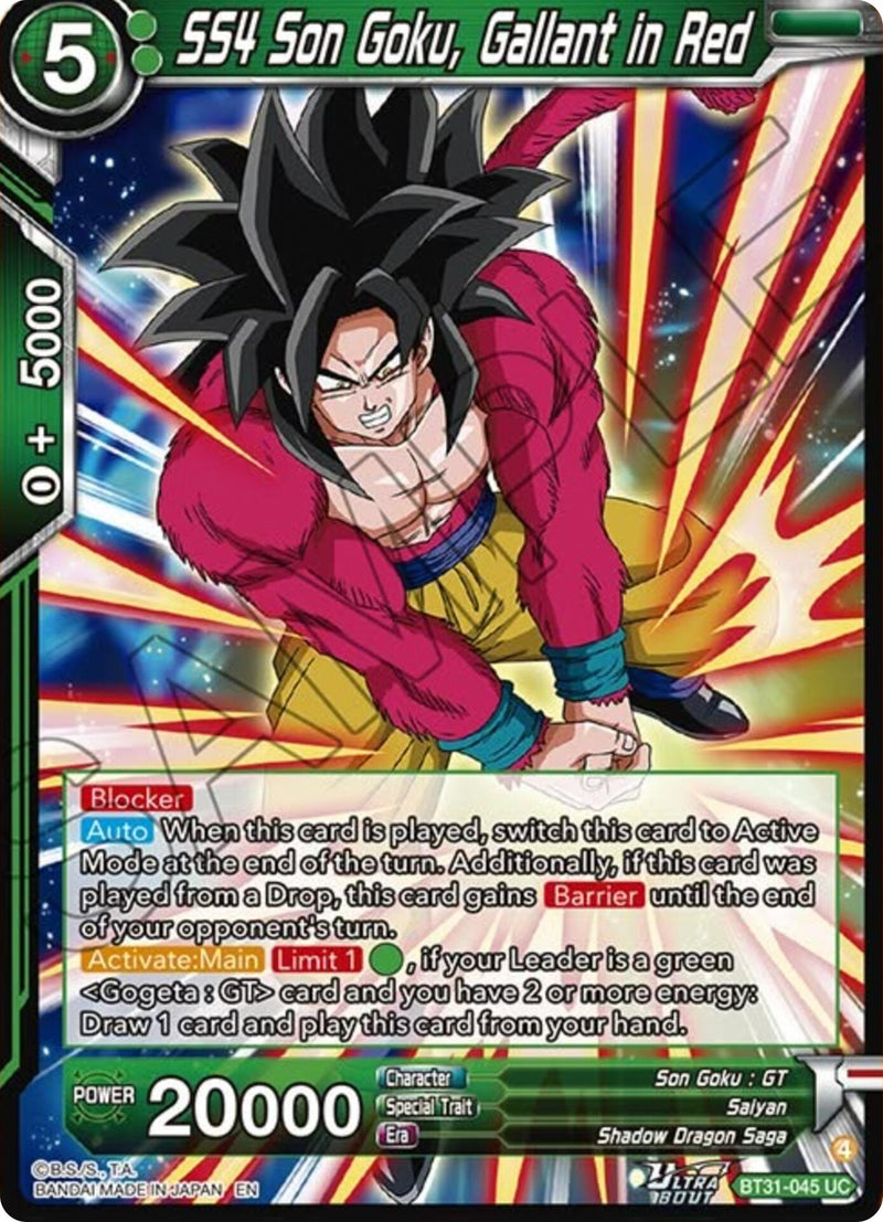 SS4 Son Goku, Gallant in Red (BT31-045) [Impact Beyond Dimensions] Parallel Foil