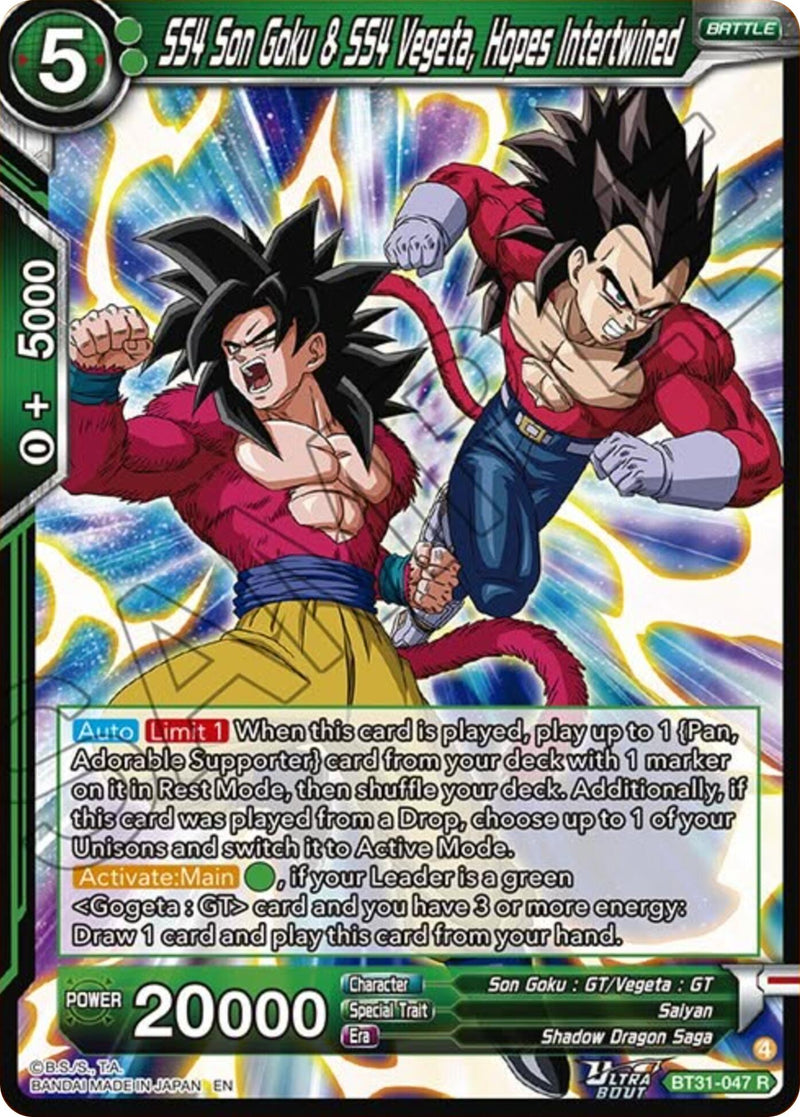 SS4 San Goku & SS4 Vegeta, Hopes Intertwined (BT31-047) [Impact Beyond Dimensions] Parallel Foil