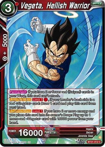 Vegeta, Hellish Warrior (BT31-012) [Impact Beyond Dimensions] Parallel Foil