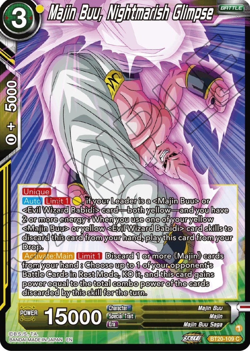 Majin Buu, Nightmarish Glimpse (BT20-109) [Power Absorbed] Parallel Foil