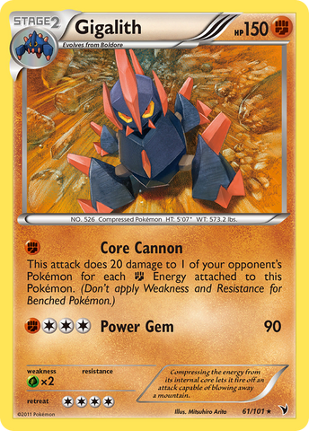 Gigalith (61/101) [Black & White: Noble Victories] Reverse Holofoil