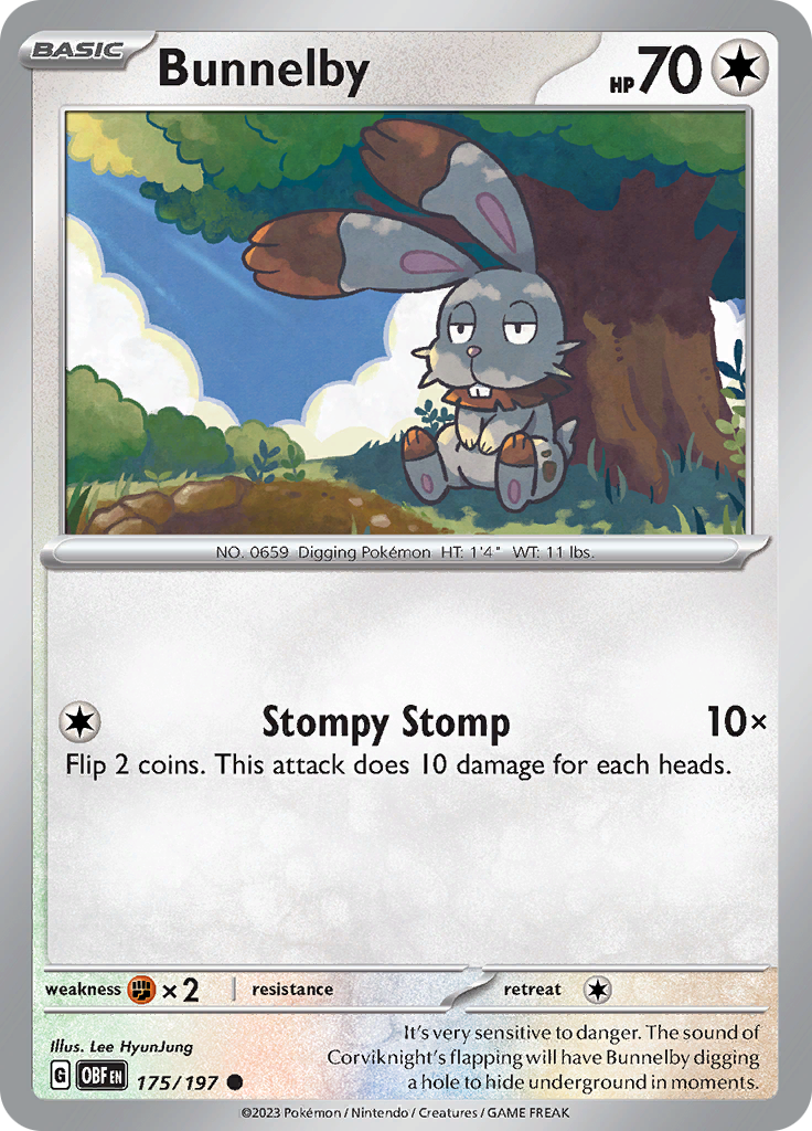 Bunnelby (175/197) [Scarlet & Violet: Obsidian Flames] Reverse Holofoil