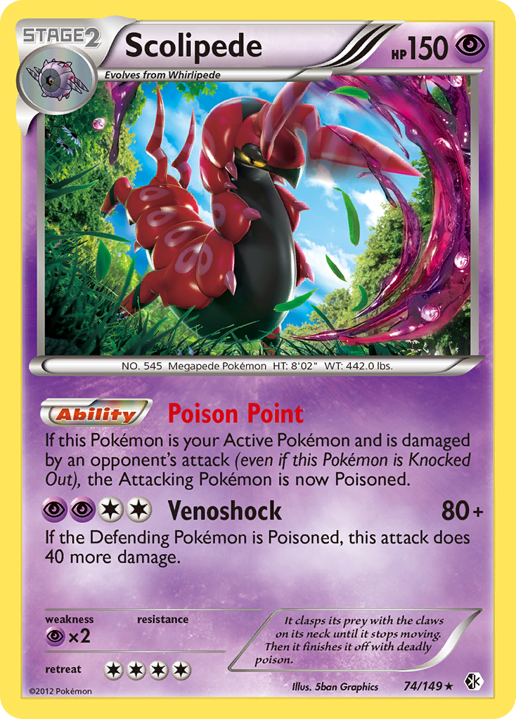 Scolipede (74/149) [Black & White: Boundaries Crossed] Reverse Holofoil