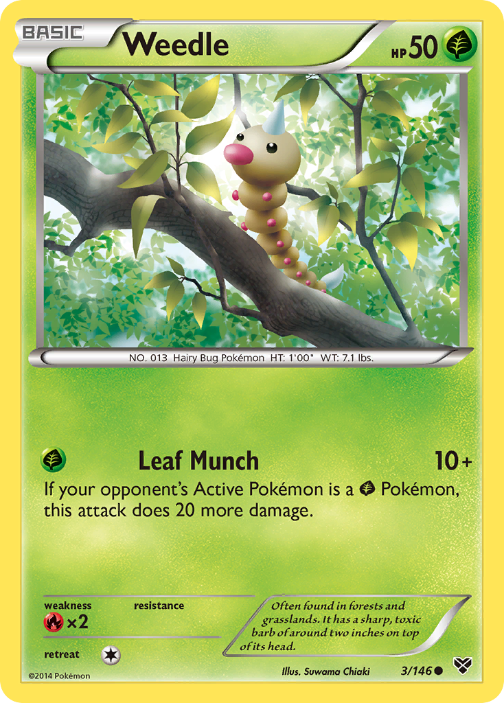 Weedle (3/146) [XY: Base Set] Reverse Holofoil
