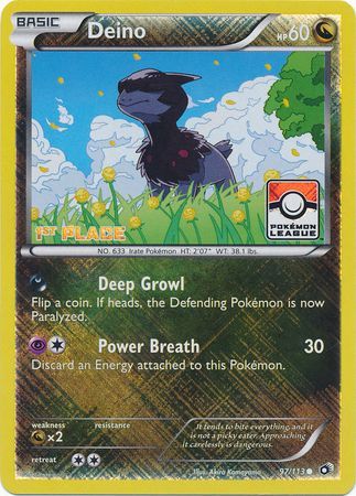 Deino (97/113) (League Promo 1st Place) [Black & White: Legendary Treasures] Reverse Holofoil