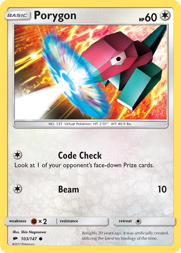 Porygon (103/147) [Sun & Moon: Burning Shadows] Reverse Holofoil