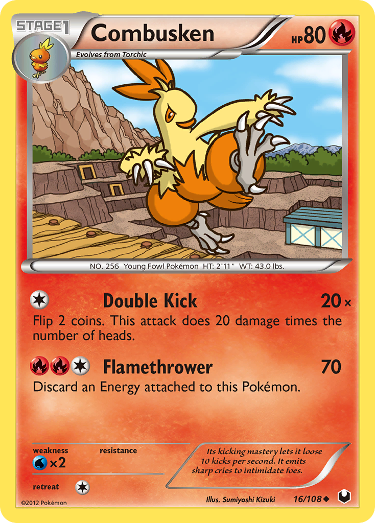 Combusken (16/108) [Black & White: Dark Explorers] Reverse Holofoil