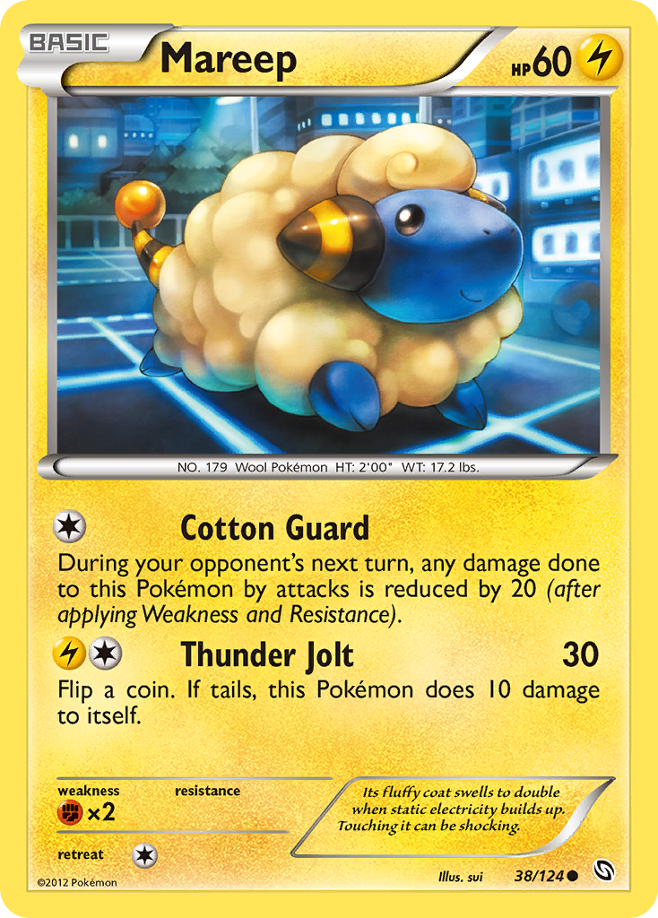 Mareep (38/124) [Black & White: Dragons Exalted] Reverse Holofoil