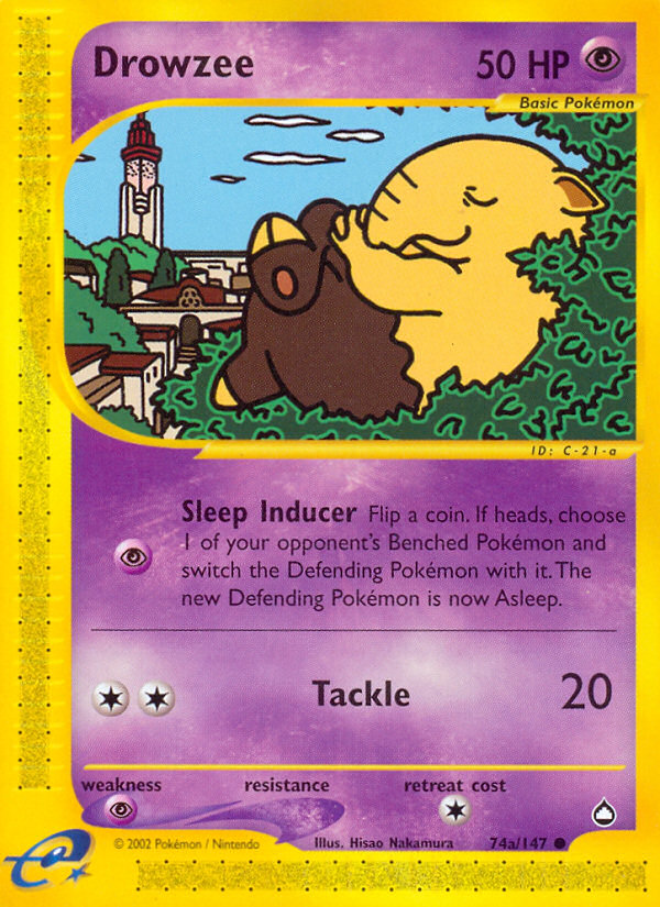 Drowzee (74a/147) [Aquapolis] Reverse Holofoil