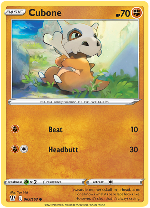 Cubone (069/163) [Sword & Shield: Battle Styles] Reverse Holofoil