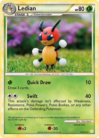Ledian (25/123) [HeartGold & SoulSilver: Base Set] Reverse Holofoil