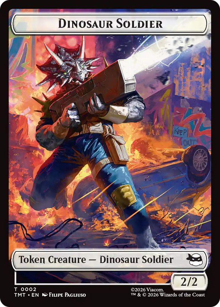 Dinosaur Soldier // Copy Double-Sided Token [Teenage Mutant Ninja Turtles Tokens] Foil