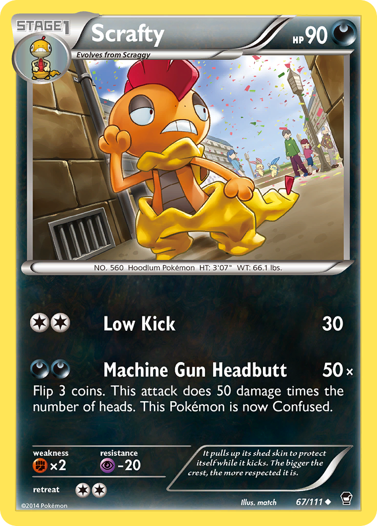 Scrafty (67/111) [XY: Furious Fists] Reverse Holofoil
