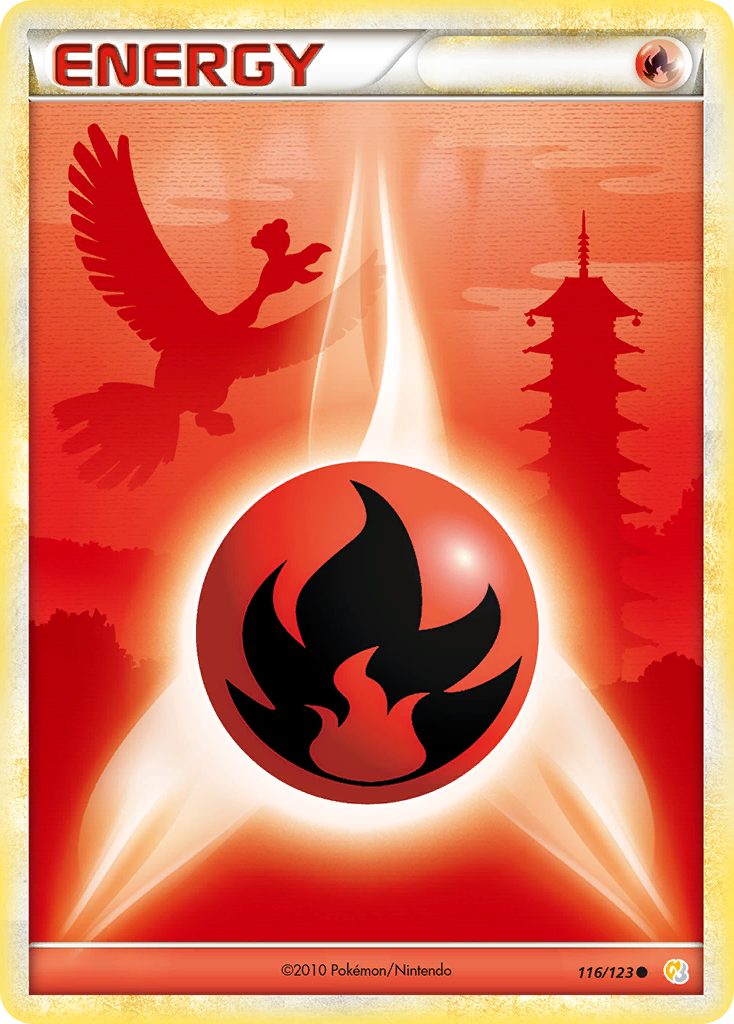 Fire Energy (116/123) [HeartGold & SoulSilver: Base Set] Reverse Holofoil