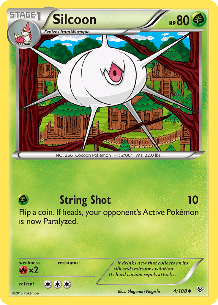 Silcoon (4/108) [XY: Roaring Skies] Reverse Holofoil
