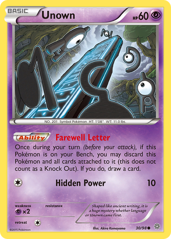 Unown (30/98) [XY: Ancient Origins] Reverse Holofoil