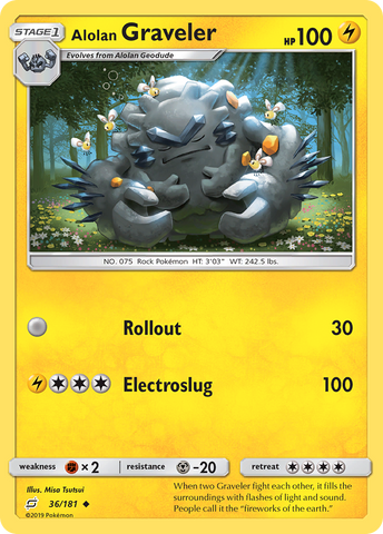 Alolan Graveler (36/181) [Sun & Moon: Team Up] Reverse Holofoil