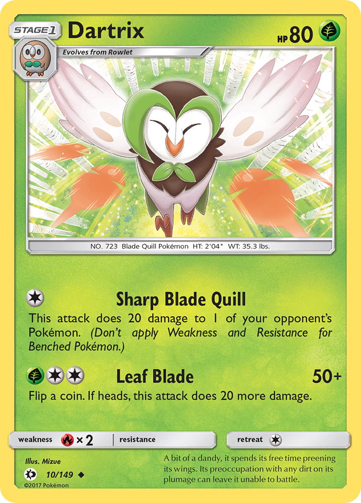Dartrix (10/149) [Sun & Moon: Base Set] Reverse Holofoil