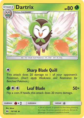 Dartrix (10/149) [Sun & Moon: Base Set] Reverse Holofoil
