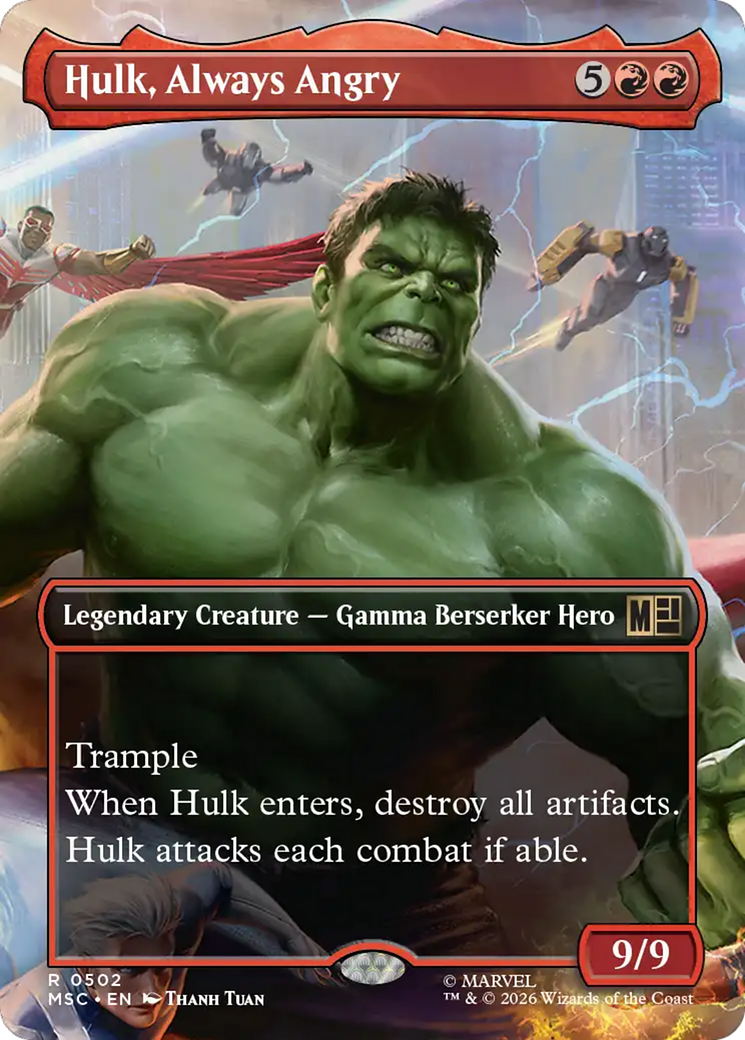 Hulk, Always Angry (Borderless) [Marvel Super Heroes Commander] Foil