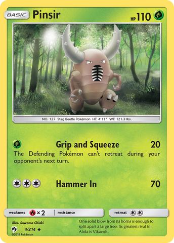 Pinsir (4/214) [Sun & Moon: Lost Thunder] Reverse Holofoil