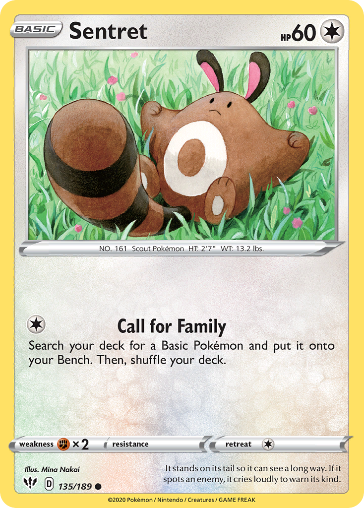 Sentret (135/189) [Sword & Shield: Darkness Ablaze] Reverse Holofoil