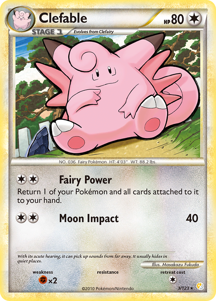 Clefable (3/123) [HeartGold & SoulSilver: Base Set] Reverse Holofoil